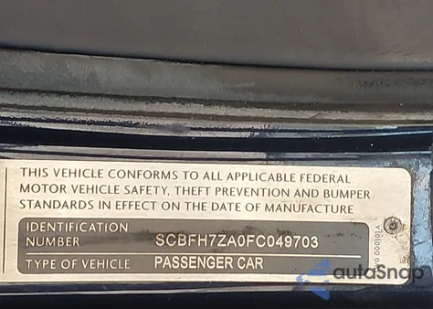 2015 Bentley Continental V8 S z USA, uszkodzony, nr VIN SCBFH7ZA0FC049703